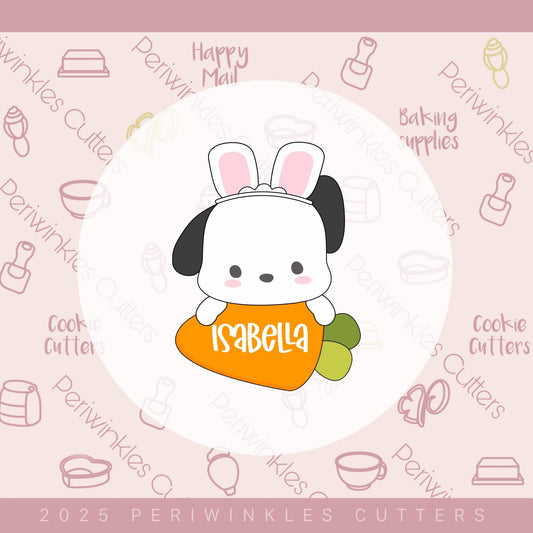 Hello Dog Bunny Carrot Plaque Cookie Cutter - Periwinkles Cutters Cookie Cutter