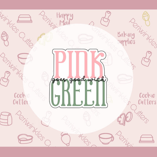 Pink Green Plaque Cookie Cutter - Periwinkles Cutters Cookie Cutter
