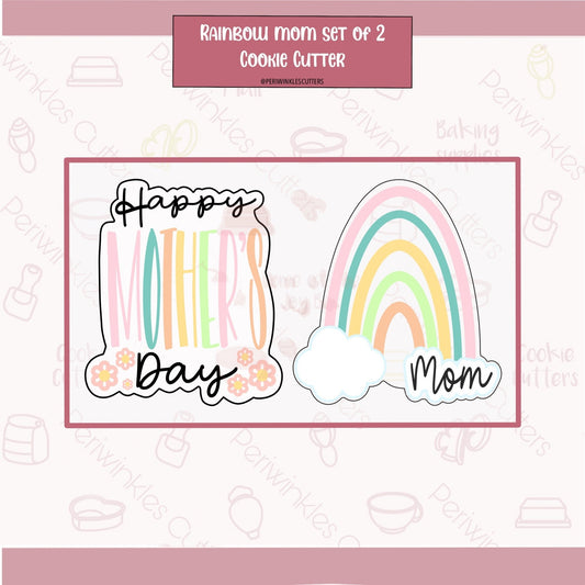 Rainbow Mom Set of 2 Cookie Cutter - Periwinkles Cutters Cookie Cutter