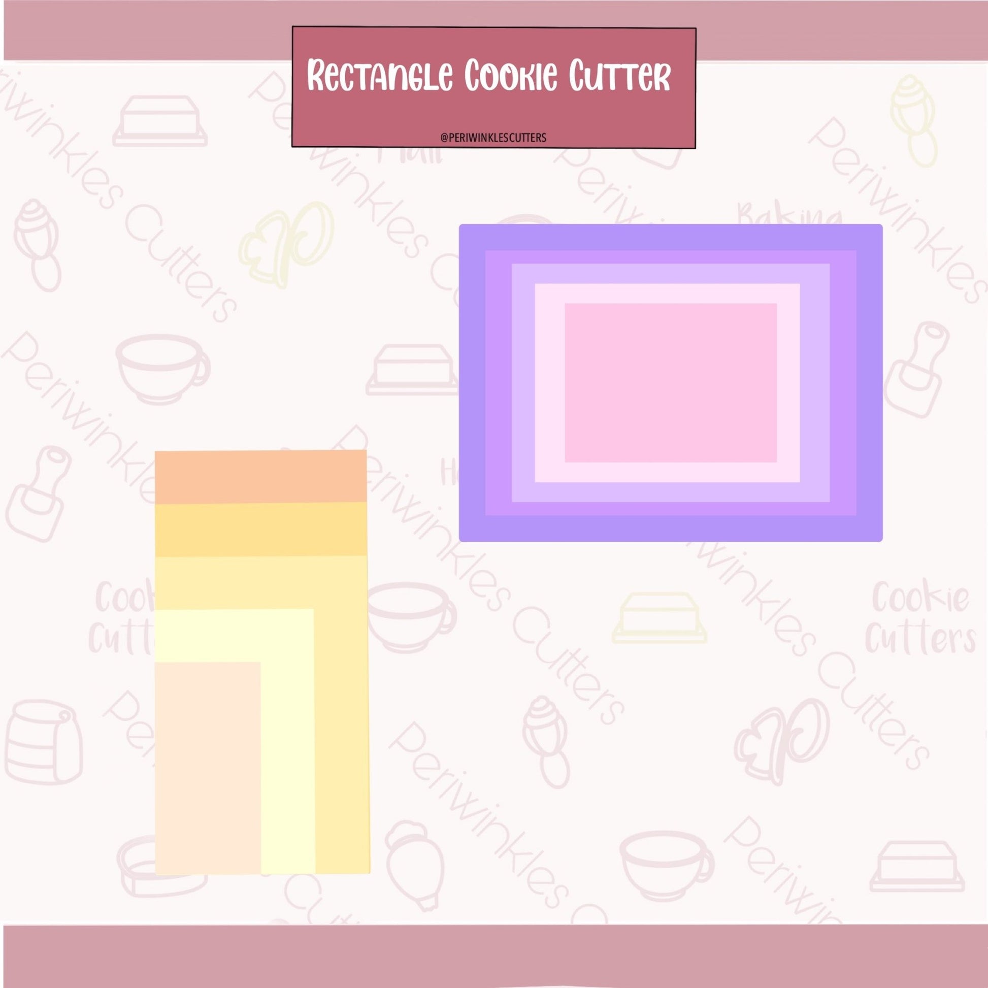 Rectangle Cookie Cutter - Periwinkles Cutters Cookie Cutter