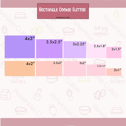 Rectangle Cookie Cutter - Periwinkles Cutters Cookie Cutter