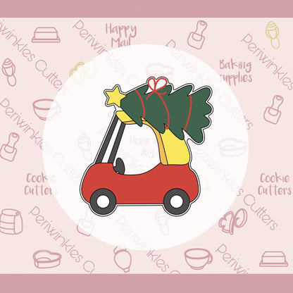 Toy Car with Tree Cookie Cutter - Periwinkles Cutters Cookie Cutter
