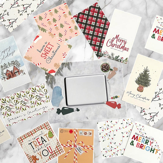 Tree Merry Christmas PRE PRINTED - 25 Tags - Periwinkles Cutters Sticker