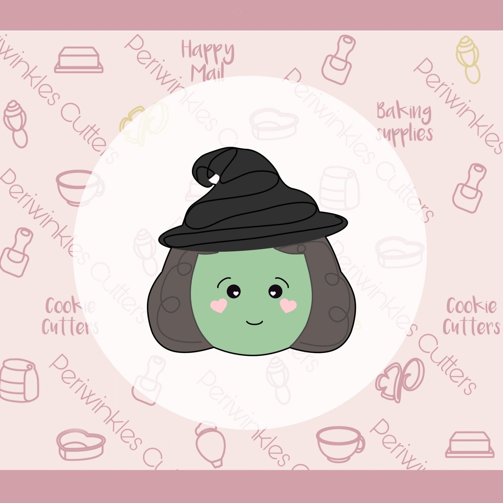 Wicked Green Witch Cookie Cutter - Periwinkles Cutters Cookie Cutter