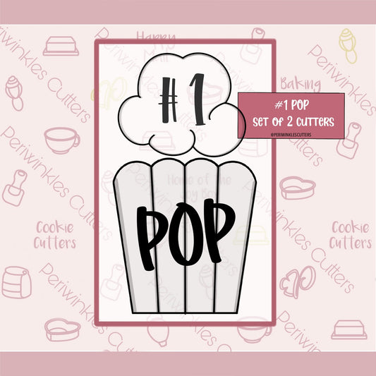 #1 Pop Set of 2 Cookie Cutter - Periwinkles Cutters