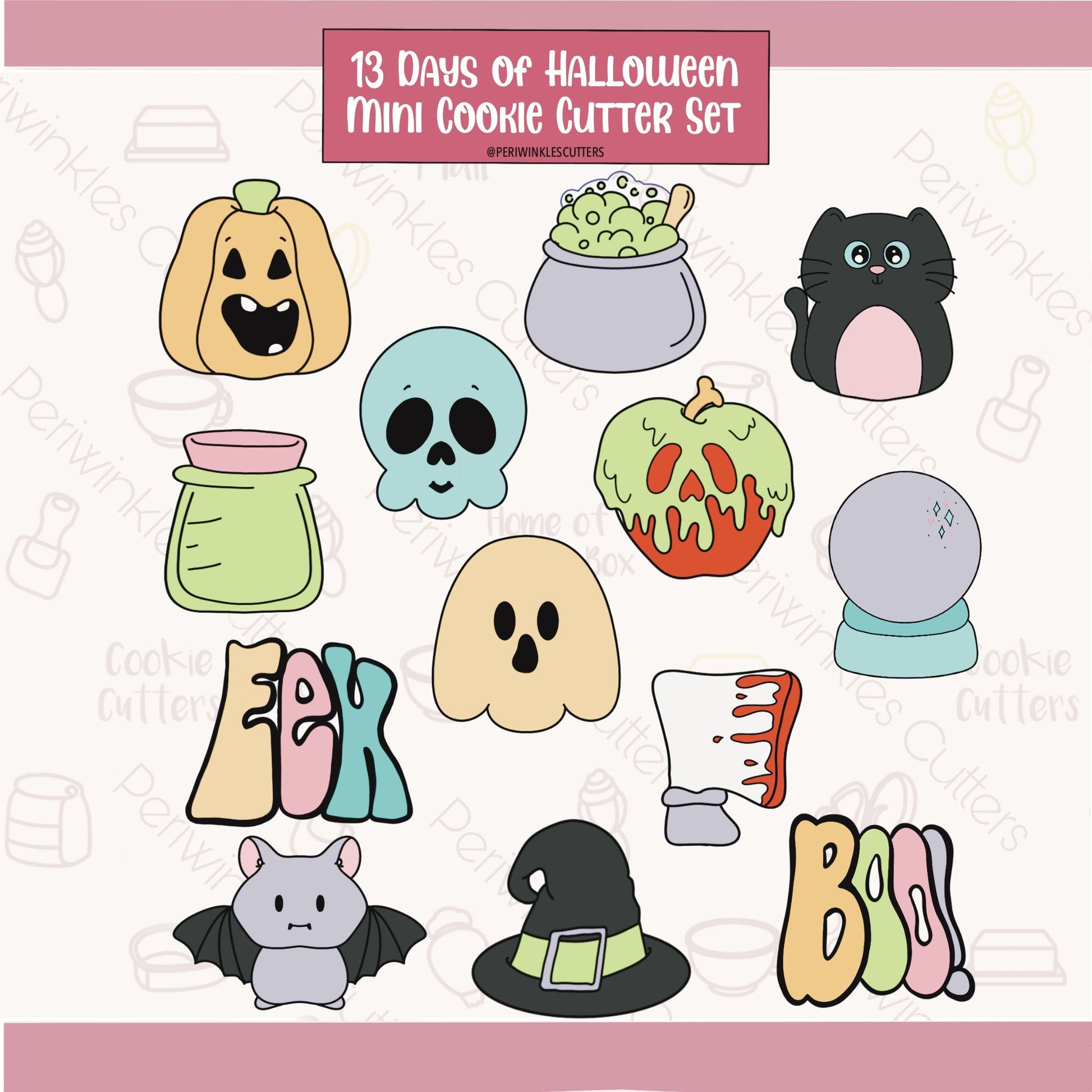 13 Days of Halloween Mini Cookie Cutter Set - Periwinkles Cutters