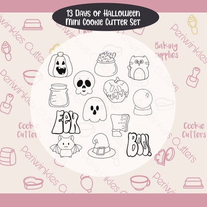 13 Days of Halloween Mini Cookie Cutter Set - Periwinkles Cutters