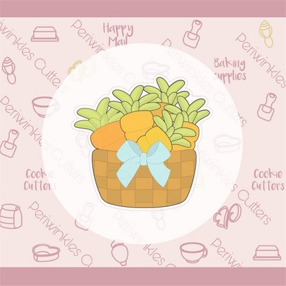 Floral - Carrots Basket Cookie Cutter - Periwinkles Cookie Cutters 
