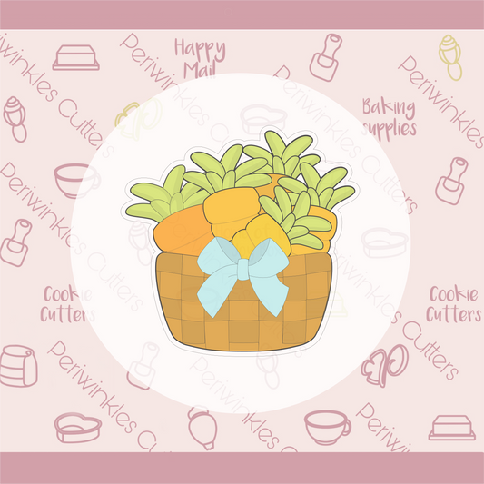 Floral - Carrots Basket Cookie Cutter - Periwinkles Cookie Cutters 