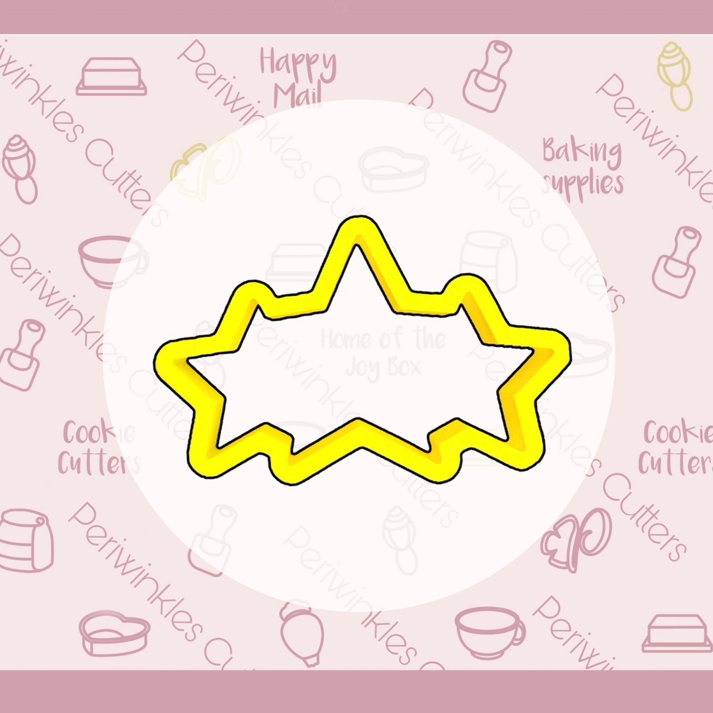 3 Stars Banner Cookie Cutter - Periwinkles Cutters
