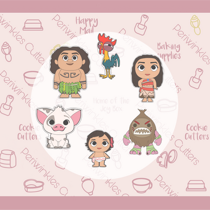 Island Tribe Full Bodies Set of Cookie Cutters - Periwinkles Cookie Cutters 