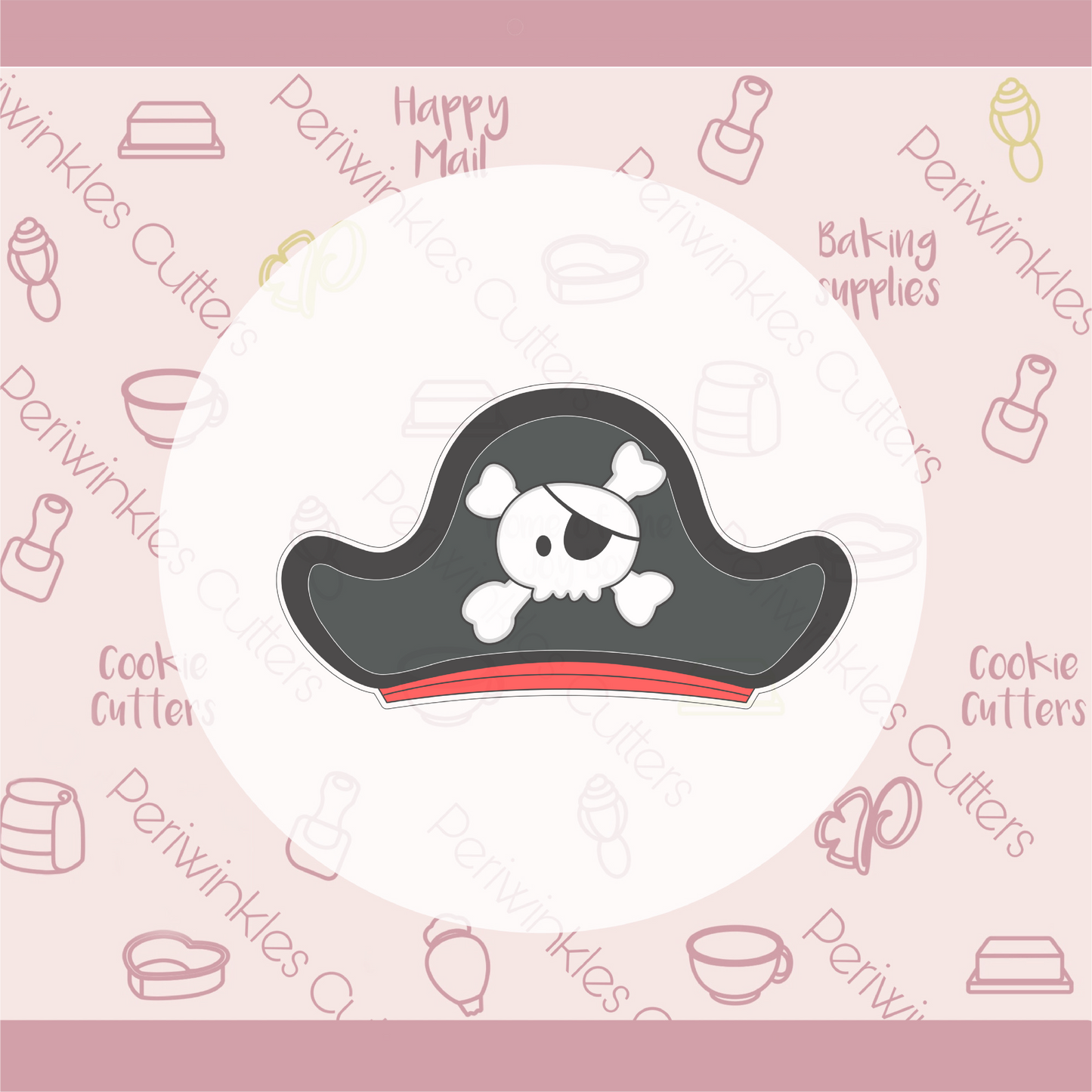 Pirate Hat Cookie Cutter - Periwinkles Cookie Cutters 