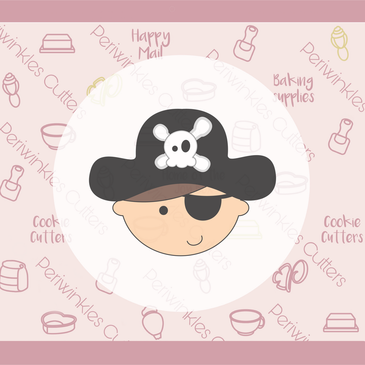 Pirate Head Cookie Cutter - Periwinkles Cookie Cutters 