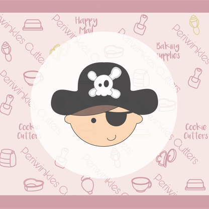 Pirate Head Cookie Cutter - Periwinkles Cookie Cutters 