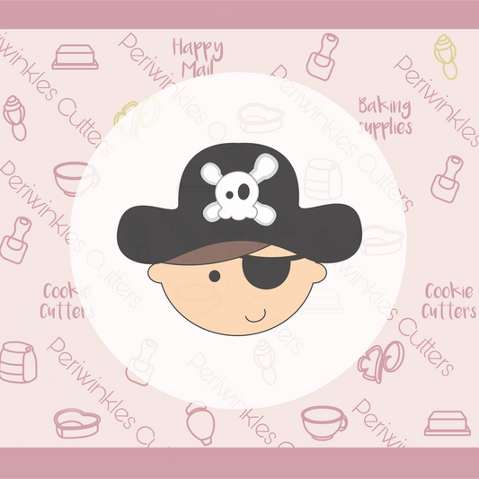 Pirate Head Cookie Cutter - Periwinkles Cookie Cutters 