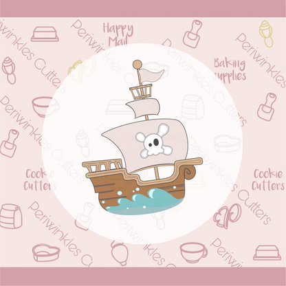 Pirate Ship Cookie Cutter - Periwinkles Cookie Cutters 