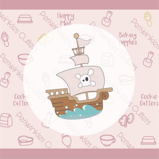 Pirate Ship Cookie Cutter - Periwinkles Cookie Cutters 