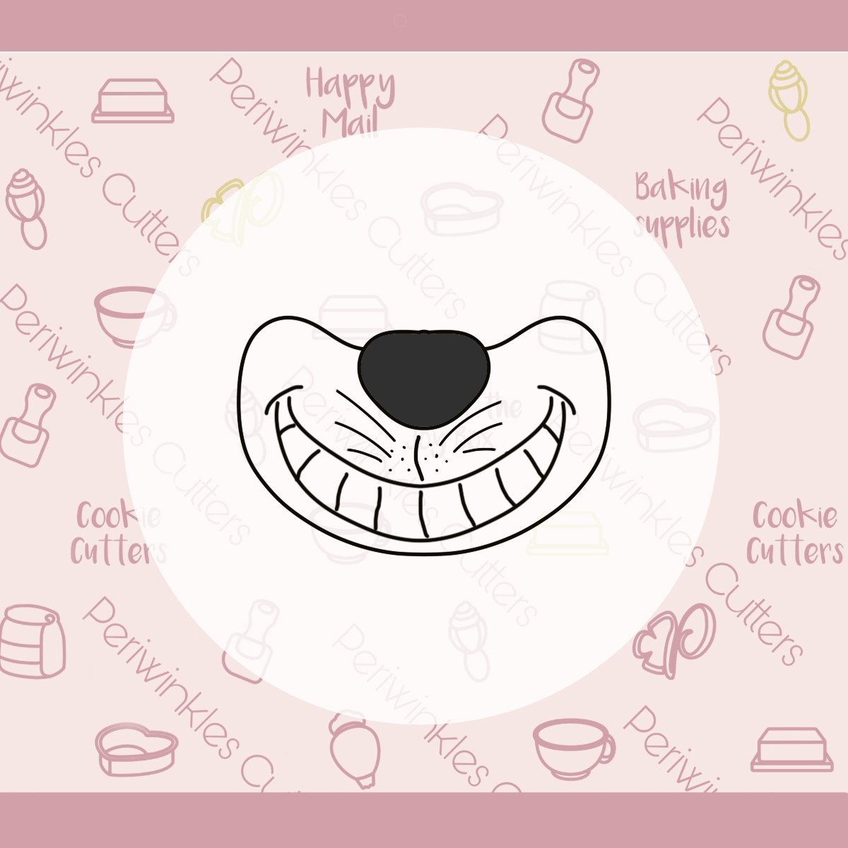 Alice Cat Smile Cookie Cutter - Periwinkles Cutters