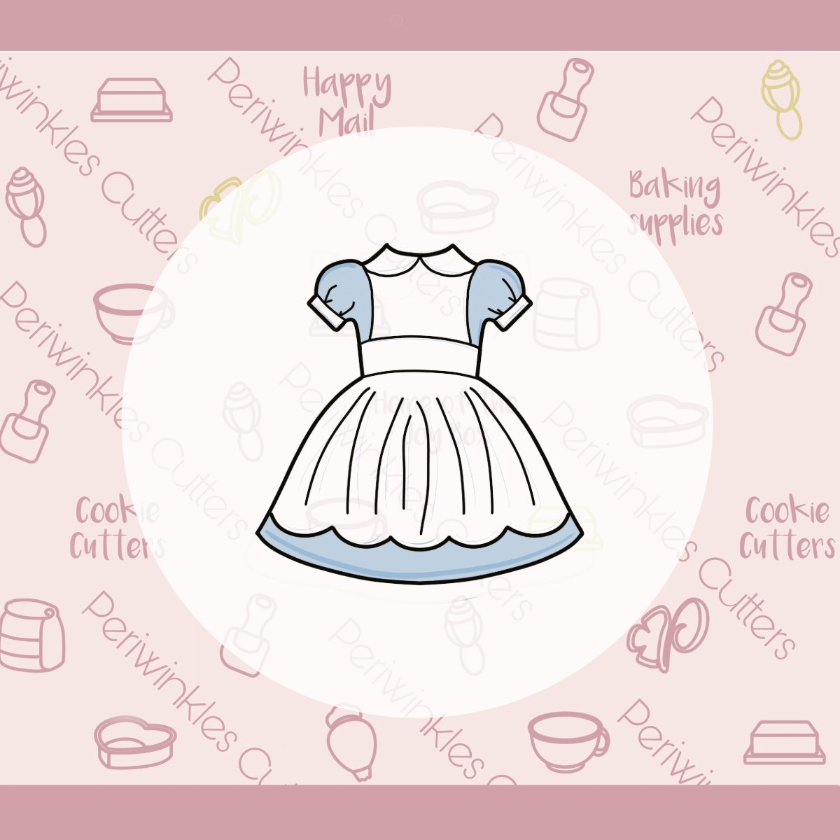 Alice Dress 1 Cookie Cutter - Periwinkles Cutters