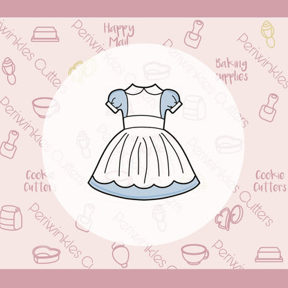 Alice Dress 1 Cookie Cutter - Periwinkles Cutters