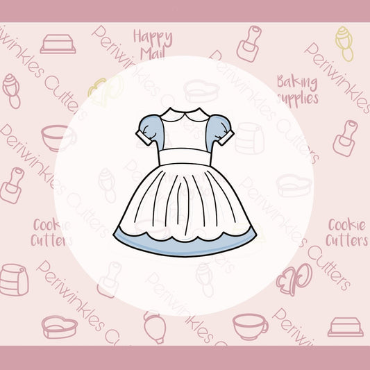 Alice Dress 1 Cookie Cutter - Periwinkles Cutters