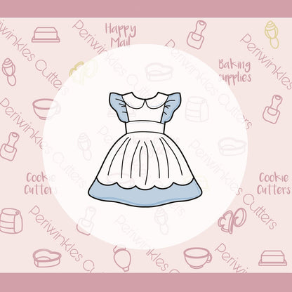 Alice Dress 2 Cookie Cutter - Periwinkles Cutters