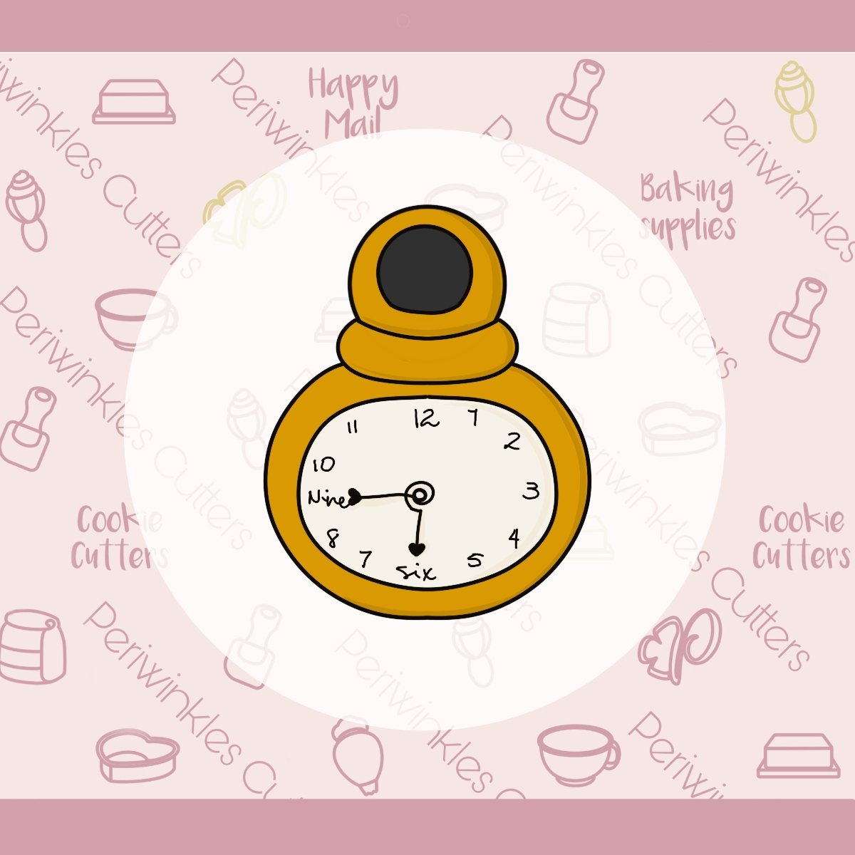 Alice Pocket Watch Cookie Cutter - Periwinkles Cutters