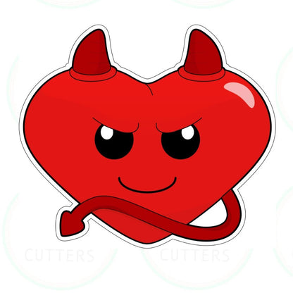 Angel and Devil Heart Cookie Cutter - Periwinkles Cutters