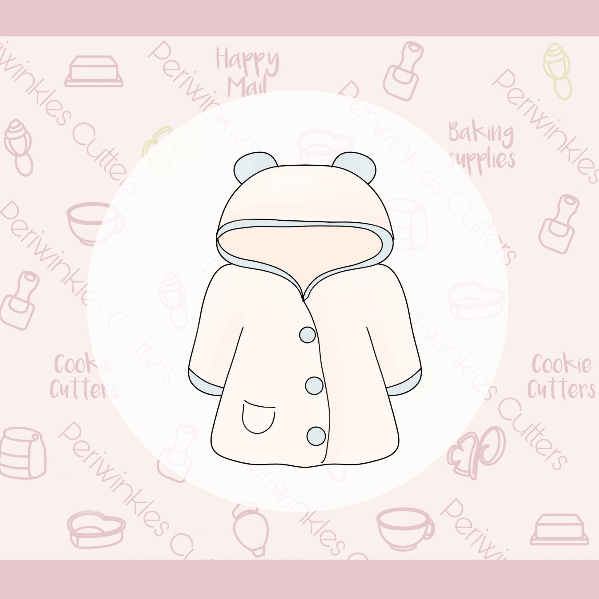 Baby Bear Cardigan Cookie Cutter - Periwinkles Cutters