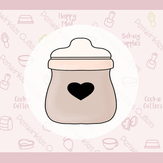 Baby Bottle Cut Out Heart Cookie Cutter - Periwinkles Cutters