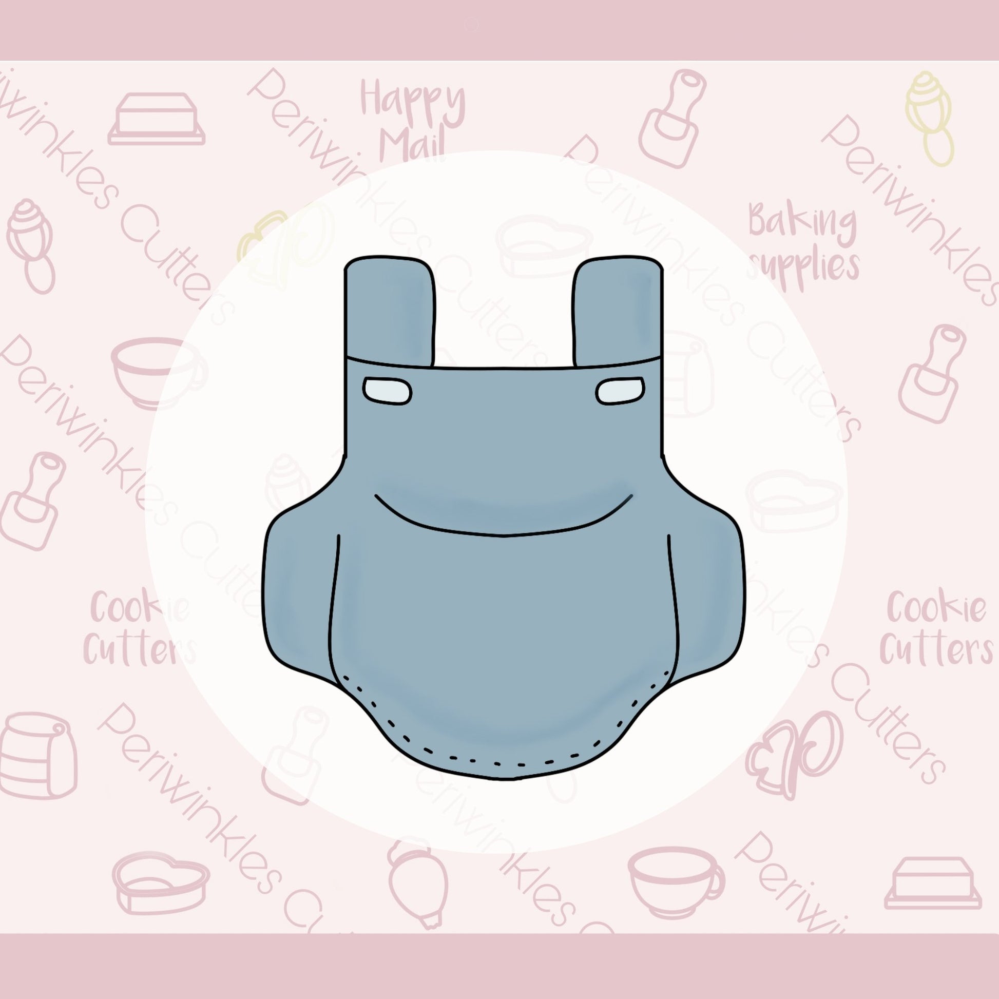 Baby Overall Cookie Cutter - Periwinkles Cutters