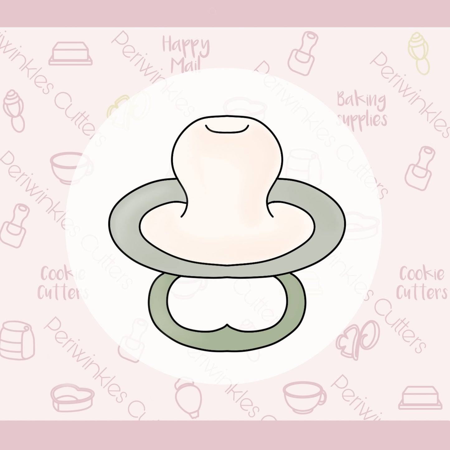 Baby Pacifier Cookie Cutter - Periwinkles Cutters