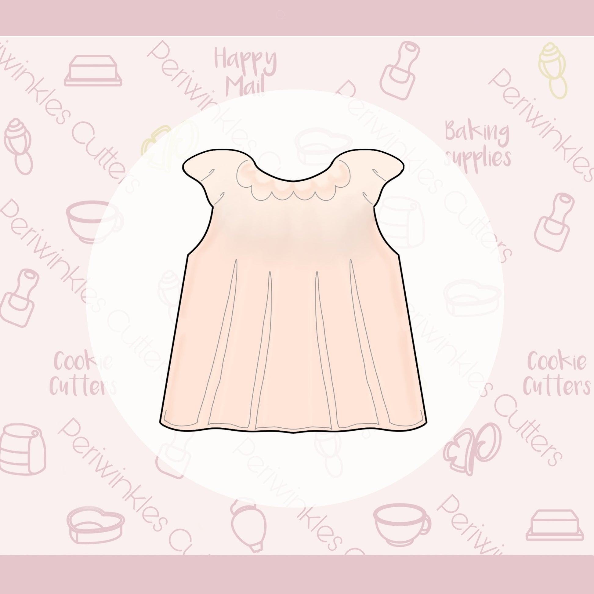 Baby Peach Dress Cookie Cutter - Periwinkles Cutters