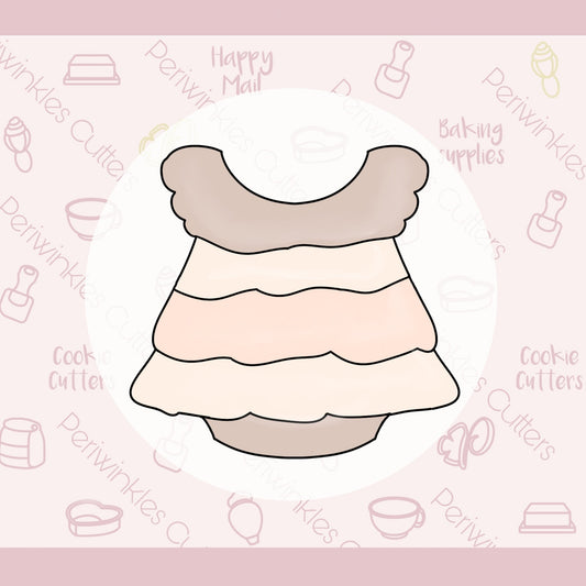 Baby Ruffle Bodysuit Cookie Cutter - Periwinkles Cutters