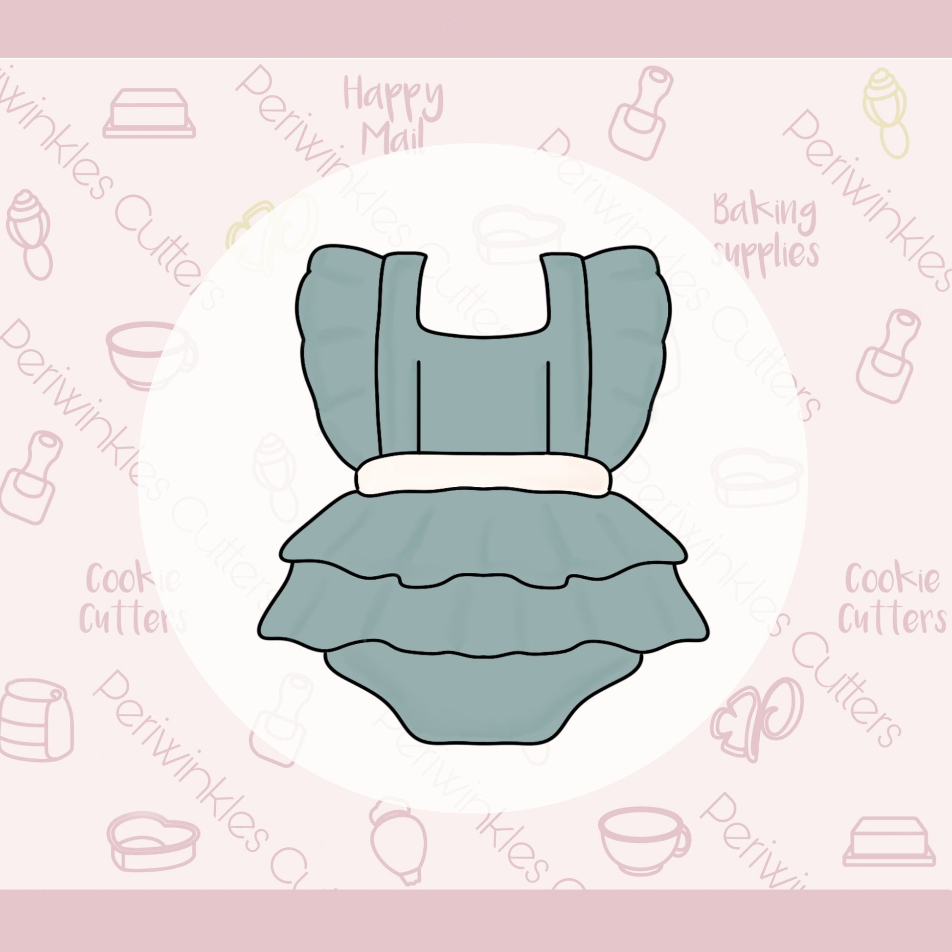 Baby Ruffle Romper Cookie Cutter - Periwinkles Cutters