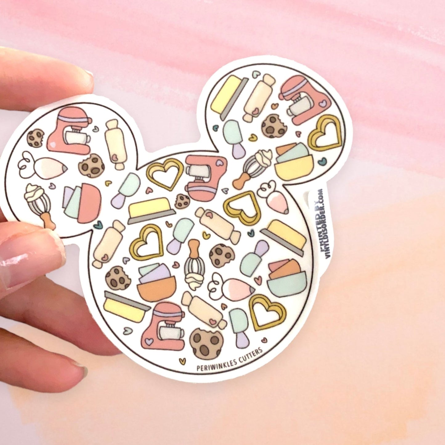 Baking Stuff Mouse Head Sticker - Periwinkles Cutters