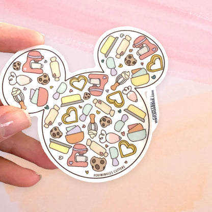 Baking Stuff Mouse Head Sticker - Periwinkles Cutters