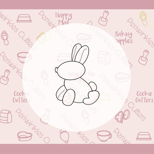Balloon Animal Bunny Cookie Cutter - Periwinkles Cutters