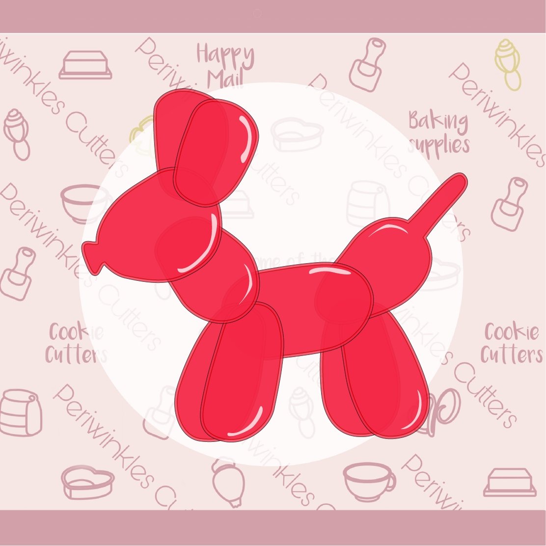 Balloon Animal Dog Cookie Cutter - Periwinkles Cutters