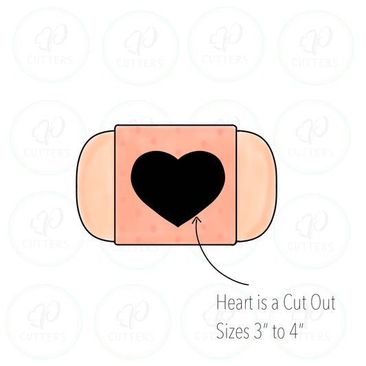 Band Aid Cut Out Heart Cookie Cutter - Periwinkles Cutters