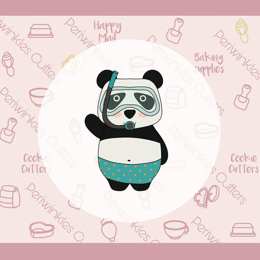 Beach Panda Cookie Cutter - Periwinkles Cutters