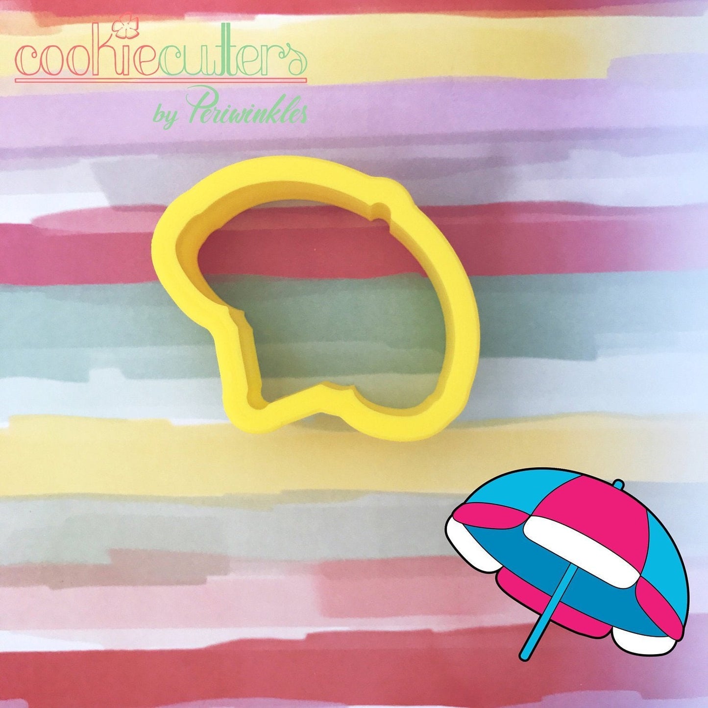 Beach Umbrella Cookie Cutter - Periwinkles Cutters