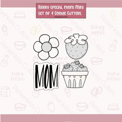 Berry Special Mom Mini Set of 4 Cookie Cutter - Periwinkles Cutters