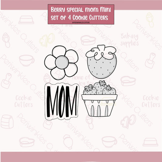 Berry Special Mom Mini Set of 4 Cookie Cutter - Periwinkles Cutters