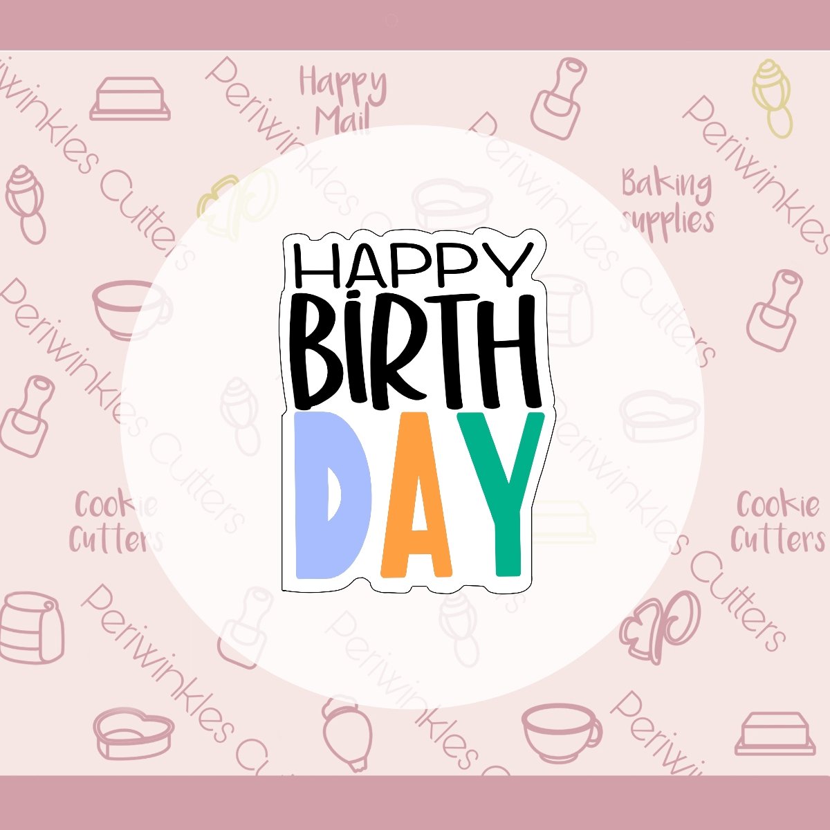 Birthday Greeting Card Cookie Cutters - Periwinkles Cutters