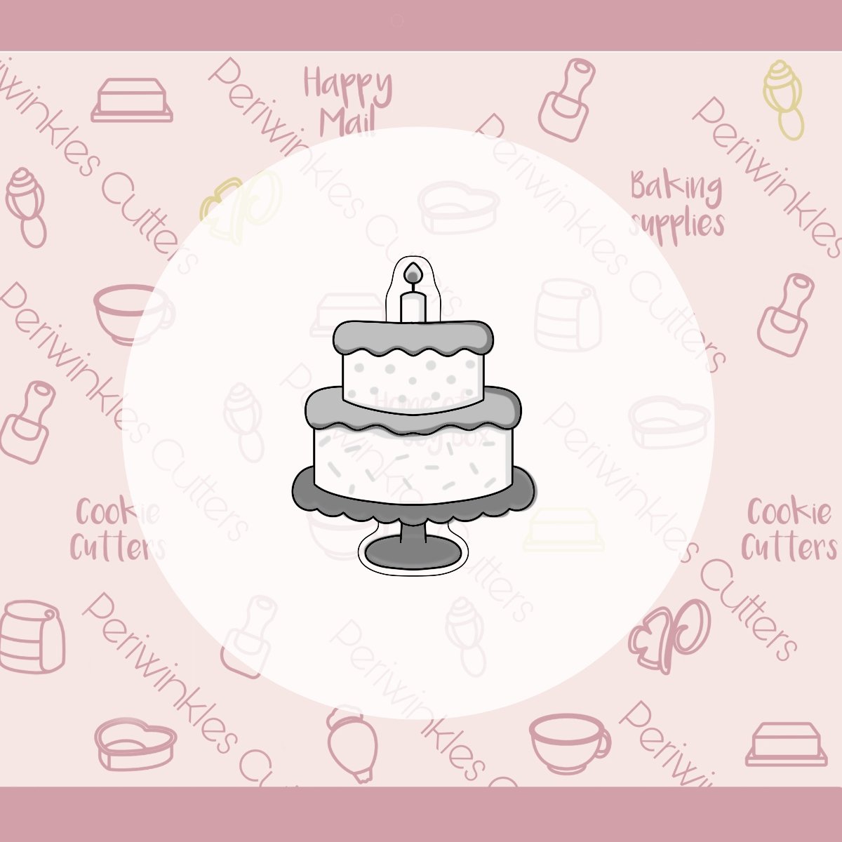 Birthday Greeting Card Cookie Cutters - Periwinkles Cutters