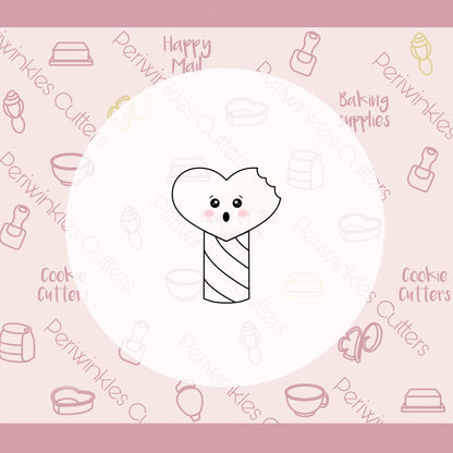 Bitten Heart Pop Cookie Cutter - Periwinkles Cutters