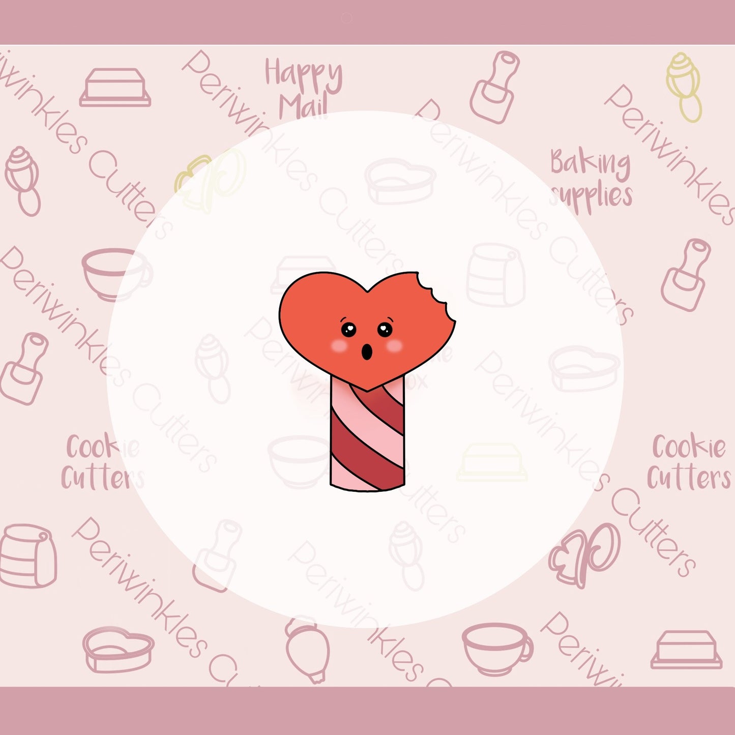 Bitten Heart Pop Cookie Cutter - Periwinkles Cutters