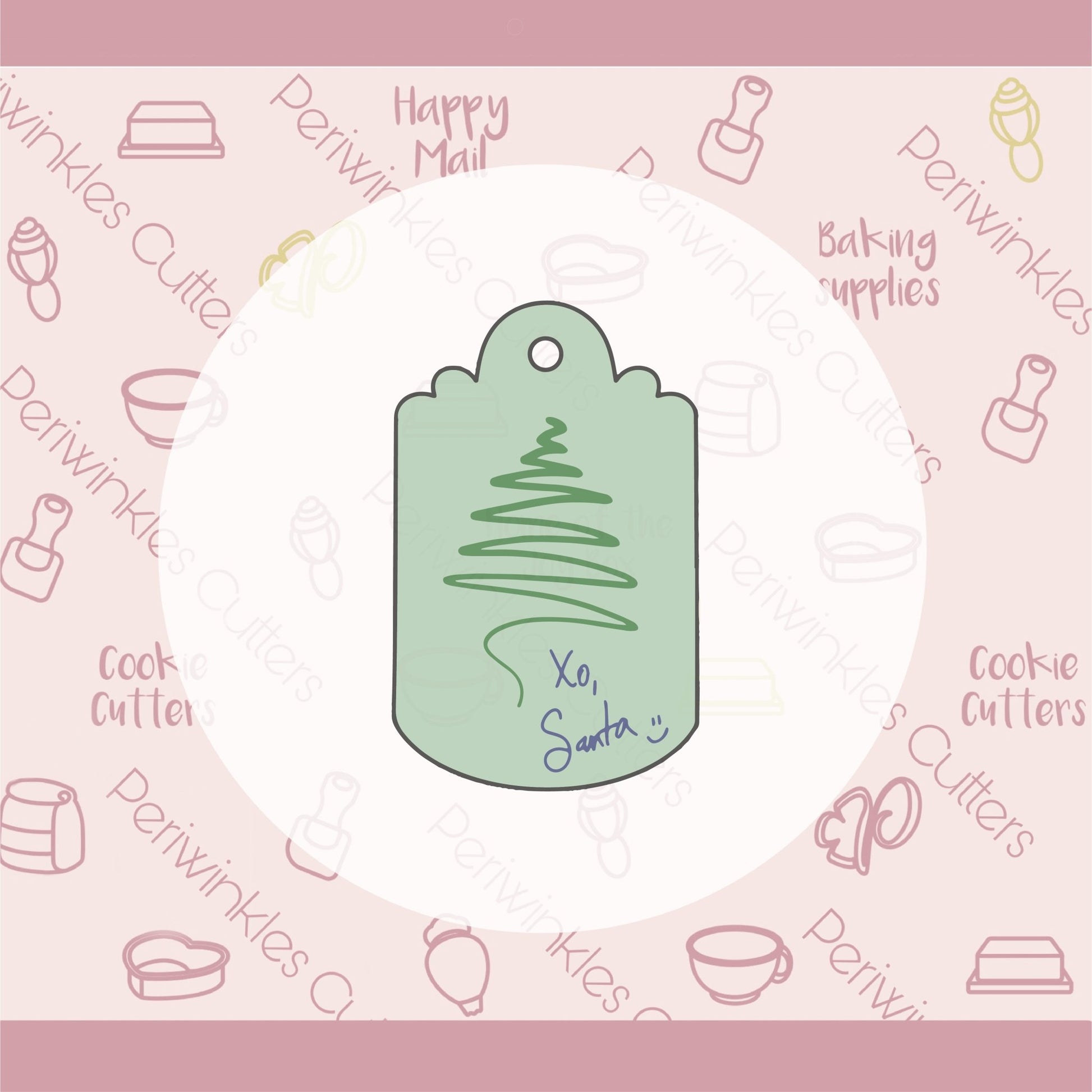 Bocuki Christmas Tags Cookie Cutter - Periwinkles Cutters