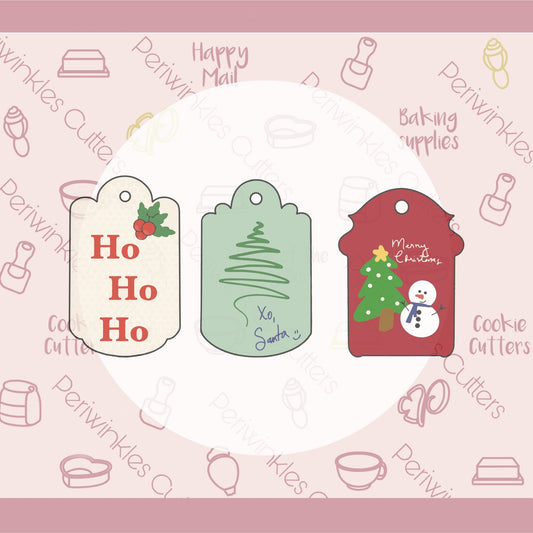 Bocuki Christmas Tags Cookie Cutter - Periwinkles Cutters